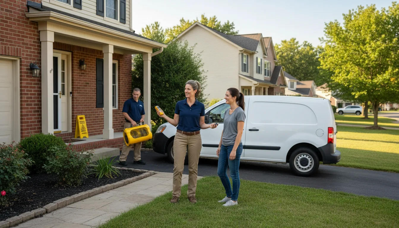 Residential water damage restoration in Elkville, IL